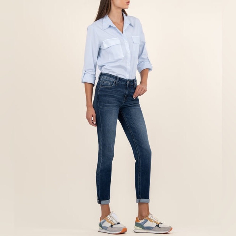 Kut from the Kloth Catherine Slouchy Boyfriend Relaxed Fit Mid Rise Jeans Sz 10
